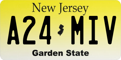 NJ license plate A24MIV