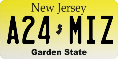 NJ license plate A24MIZ