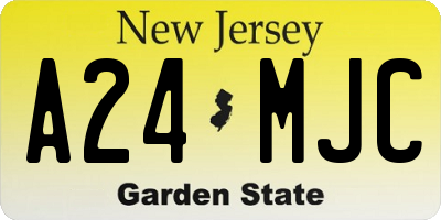 NJ license plate A24MJC