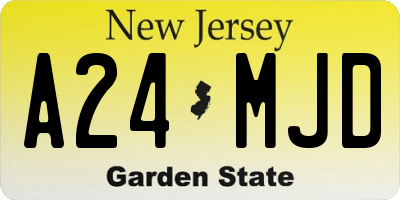 NJ license plate A24MJD