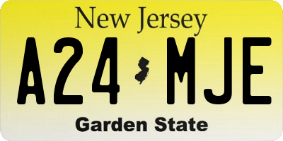 NJ license plate A24MJE