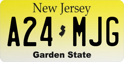 NJ license plate A24MJG