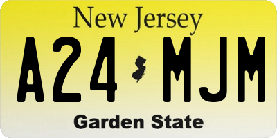 NJ license plate A24MJM