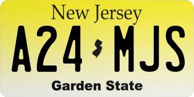 NJ license plate A24MJS