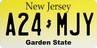 NJ license plate A24MJY