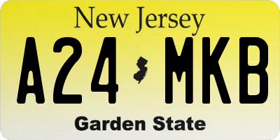 NJ license plate A24MKB