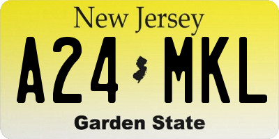 NJ license plate A24MKL