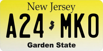 NJ license plate A24MKO