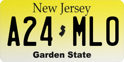 NJ license plate A24MLO