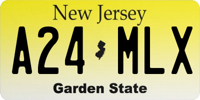 NJ license plate A24MLX
