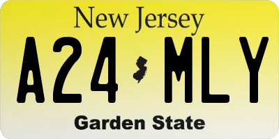 NJ license plate A24MLY