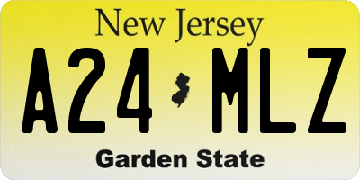 NJ license plate A24MLZ