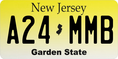 NJ license plate A24MMB