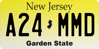 NJ license plate A24MMD