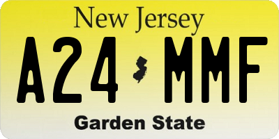 NJ license plate A24MMF