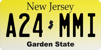 NJ license plate A24MMI