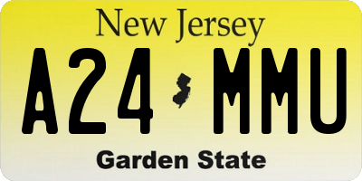 NJ license plate A24MMU
