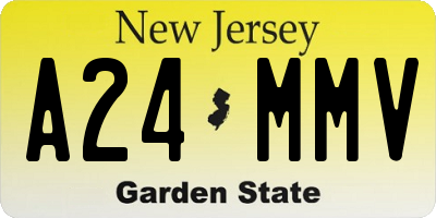 NJ license plate A24MMV