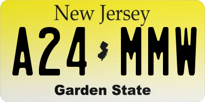 NJ license plate A24MMW