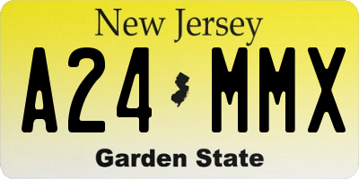 NJ license plate A24MMX