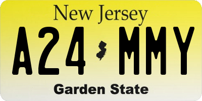 NJ license plate A24MMY