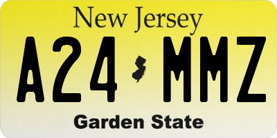 NJ license plate A24MMZ