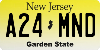 NJ license plate A24MND