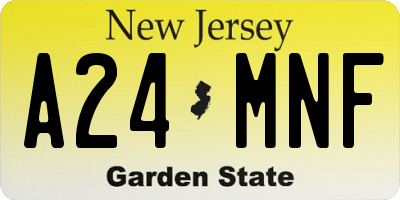 NJ license plate A24MNF