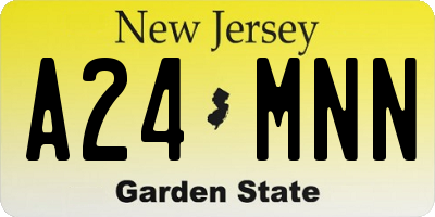 NJ license plate A24MNN