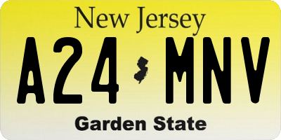 NJ license plate A24MNV