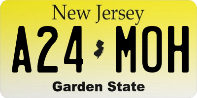NJ license plate A24MOH