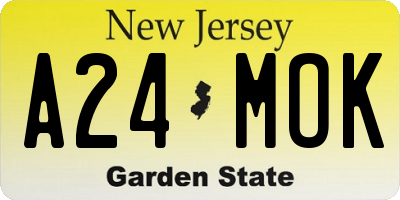 NJ license plate A24MOK