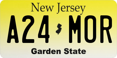 NJ license plate A24MOR