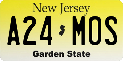 NJ license plate A24MOS