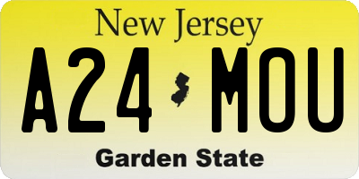 NJ license plate A24MOU