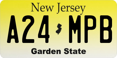NJ license plate A24MPB