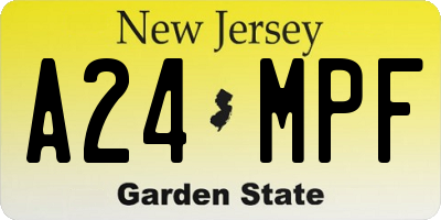 NJ license plate A24MPF