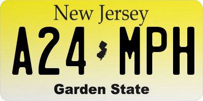 NJ license plate A24MPH