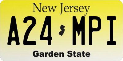 NJ license plate A24MPI