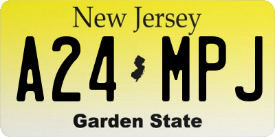 NJ license plate A24MPJ