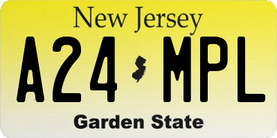 NJ license plate A24MPL