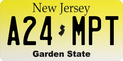 NJ license plate A24MPT
