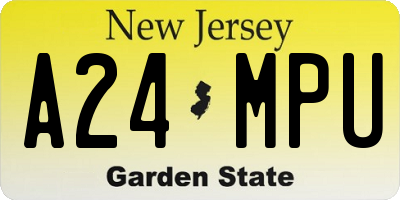 NJ license plate A24MPU