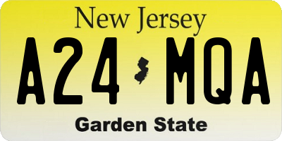 NJ license plate A24MQA