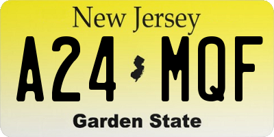 NJ license plate A24MQF