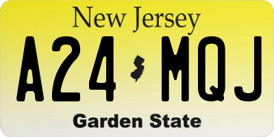 NJ license plate A24MQJ
