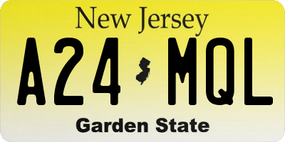 NJ license plate A24MQL