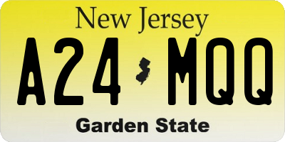 NJ license plate A24MQQ