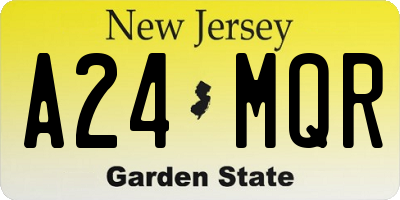 NJ license plate A24MQR
