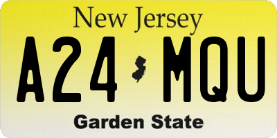 NJ license plate A24MQU